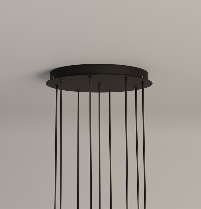 Suspension CIRIO CASCADA Métal Noir / Porcelaine Blanc