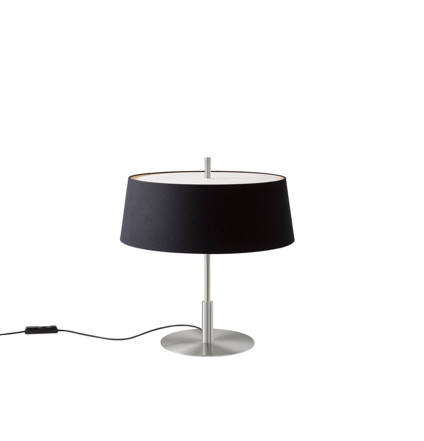 Lampe à poser DIANA Métal Nickel / Lin Noir