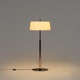 Lampadaire DIANA Métal Laiton / Bois / Métal Nickel / Lin Blanc