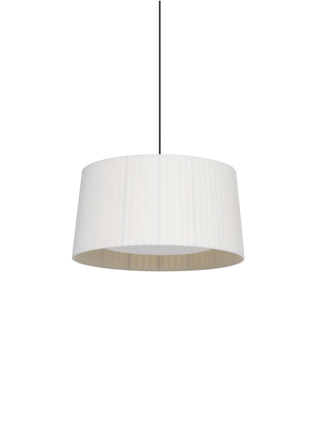 Suspension GT5 Ruban Naturel / Câble Blanc - Canopée Métal Blanc / 1 source de lumière Suspension GT5 Ruban Naturel / Câble Blanc - Canopée Métal Blanc / 1 source de lumière