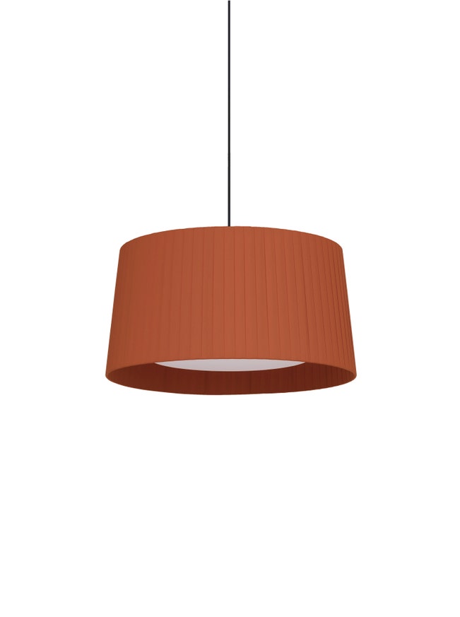 Suspension GT5 Ruban Tuile / Câble Noir - Canopée Métal Blanc / 1 source de lumière Suspension GT5 Ruban Tuile / Câble Noir - Canopée Métal Blanc / 1 source de lumière