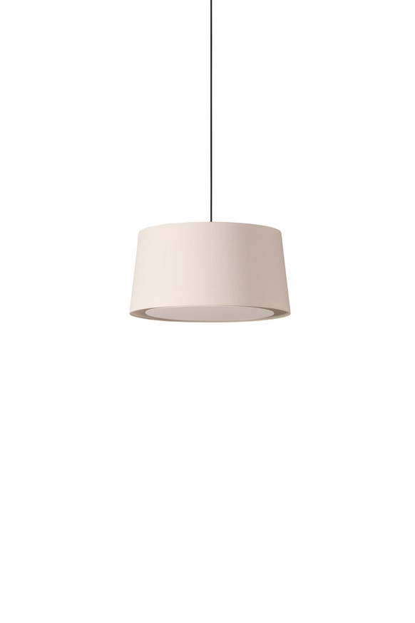 Suspension GT6 Ruban Naturel / Câble Blanc - Canopée Métal Blanc / 1 source de lumière Suspension GT6 Ruban Naturel / Câble Blanc - Canopée Métal Blanc / 1 source de lumière