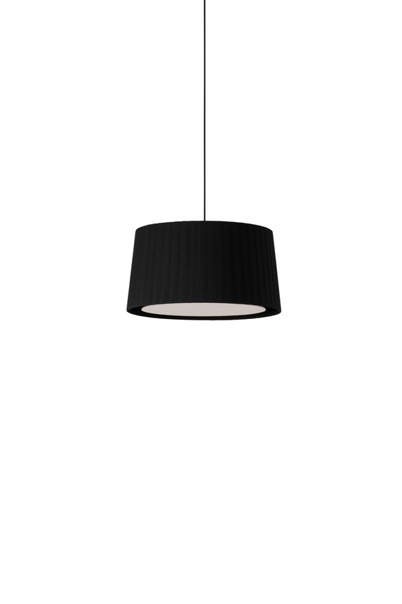 Suspension GT6 Ruban Noir / Câble Noir - Canopée Métal Nickel / 1 source de lumière Suspension GT6 Ruban Noir / Câble Noir - Canopée Métal Nickel / 1 source de lumière