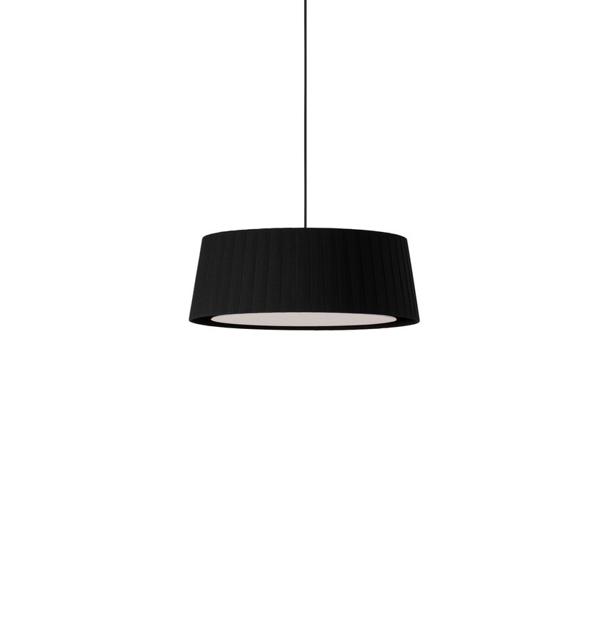 Suspension GT6 Ruban Noir / Câble Noir - Canopée Métal Nickel / 2 sources de lumière