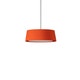 Suspension GT6 Ruban Rouge-Ambre / Câble Noir - Canopée Métal Nickel / 1 source de lumière