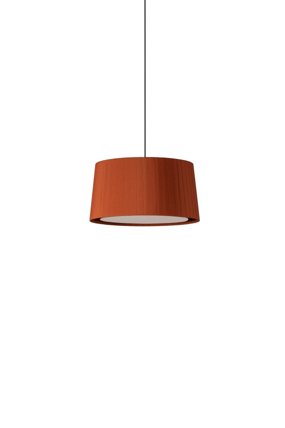Suspension GT6 Ruban Tuile / Câble Noir - Canopée Métal Nickel / 1 source de lumière Suspension GT6 Ruban Tuile / Câble Noir - Canopée Métal Nickel / 1 source de lumière
