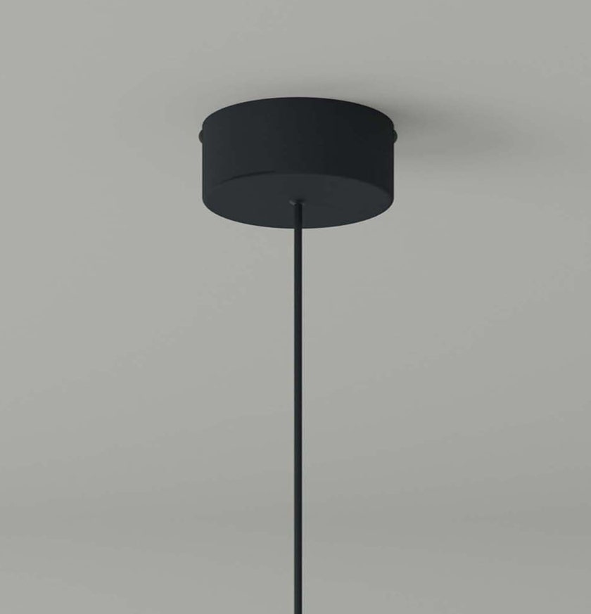 Suspension HEADHAT BOWL Ceramique Blanc / Métal Noir / Lin Blanc