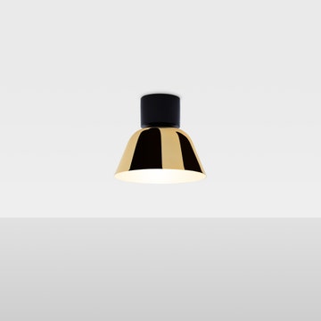 Plafonnier LIGHTO C PE NOIR MAT - COUPE EN BRILLANT DORÉ de Parachilna