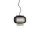 Suspension MANILA T PE GRAPHITE MAT - TEXTILE GRIS - DIFFUSEUR EN VERRE NOIR de Parachilna