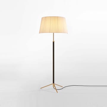 Lampadaire PIE DE SALÓN Métal Laiton / Ruban Naturel
