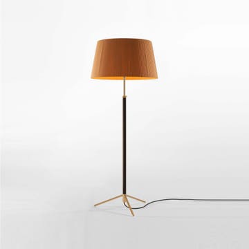 Lampadaire PIE DE SALÓN Métal Laiton / Ruban Moutarde
