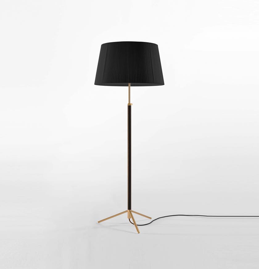 Lampadaire PIE DE SALÓN Métal Laiton / Ruban Noir