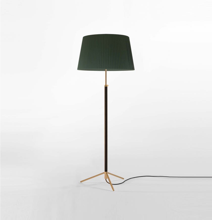 Lampadaire PIE DE SALÓN Métal Laiton / Ruban Vert