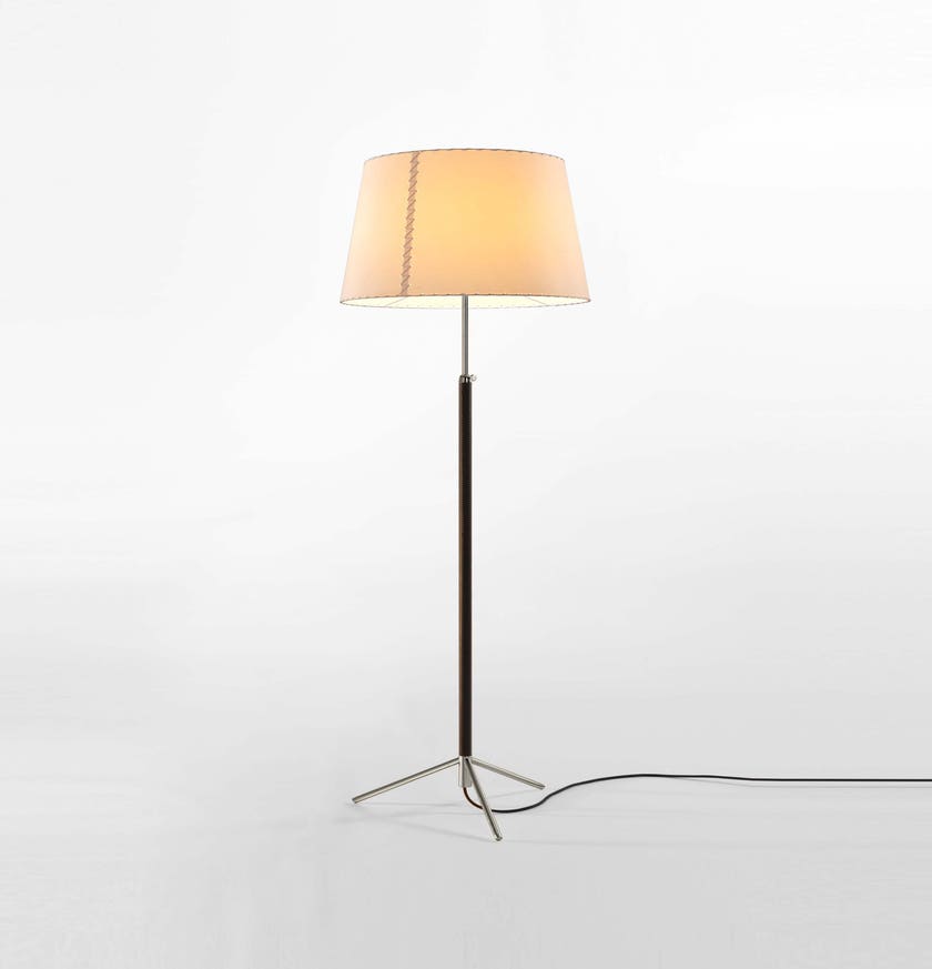 Lampadaire PIE DE SALÓN Métal Chromé / Parchemin Beige