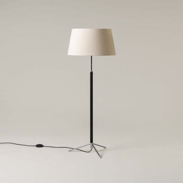 Lampadaire PIE DE SALÓN Métal Chromé / Ruban Naturel