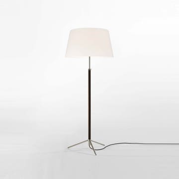 Lampadaire PIE DE SALÓN Métal Chromé / Lin Blanc