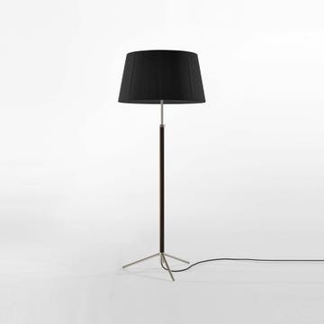 Lampadaire PIE DE SALÓN Métal Chromé / Ruban Noir