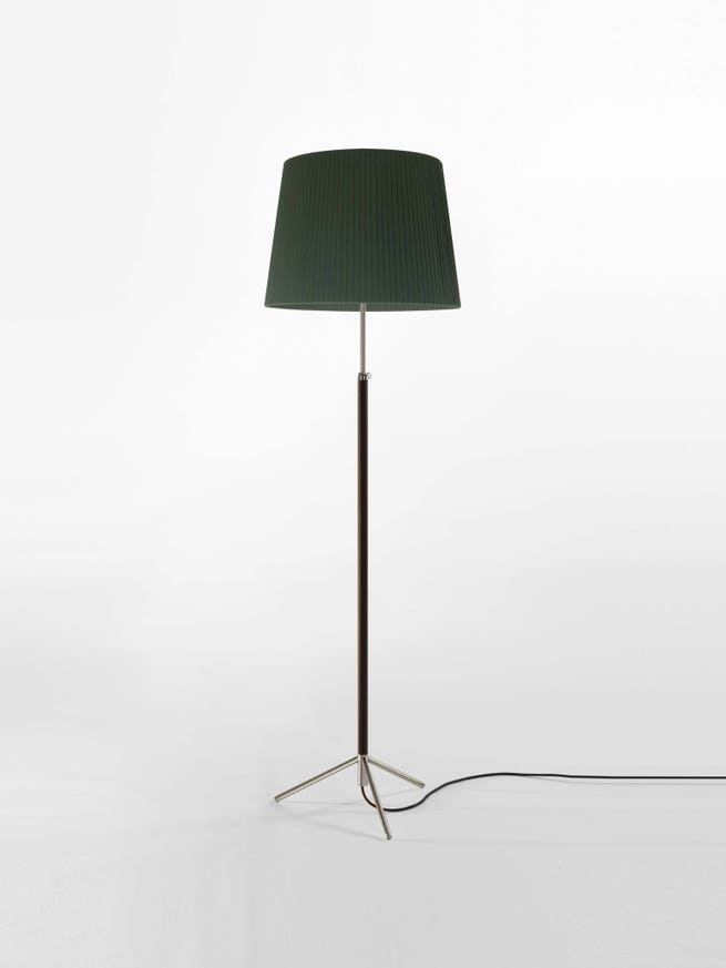 Lampadaire PIE DE SALÓN Métal Chromé / Ruban Vert Lampadaire PIE DE SALÓN Métal Chromé / Ruban Vert