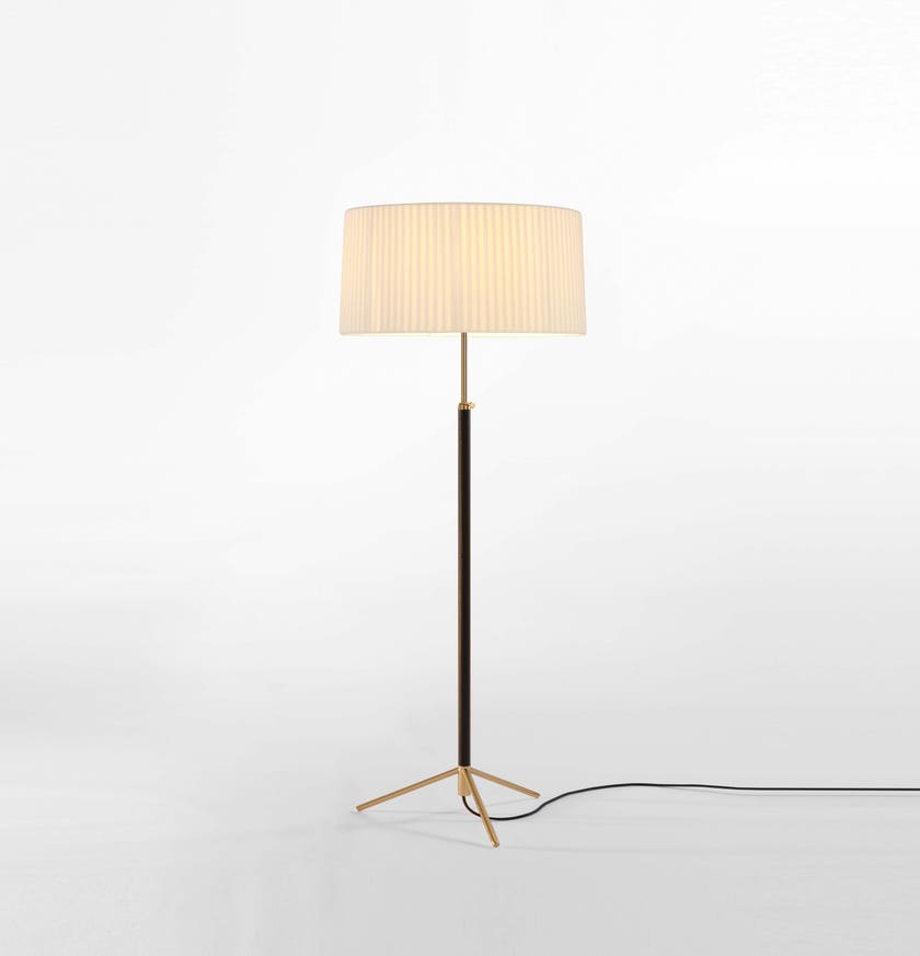 Lampadaire PIE DE SALÓN Métal Laiton / Ruban Naturel