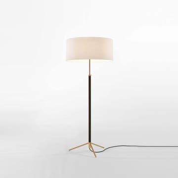 Lampadaire PIE DE SALÓN Métal Laiton / Lin Blanc