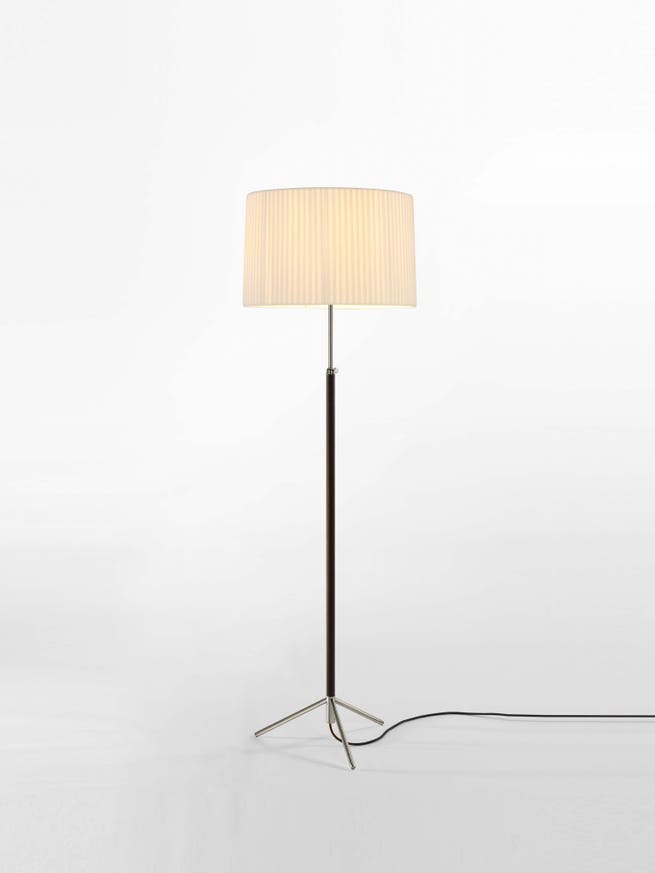 Lampadaire PIE DE SALÓN Métal Chromé / Ruban Naturel Lampadaire PIE DE SALÓN Métal Chromé / Ruban Naturel