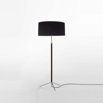 Lampadaire PIE DE SALÓN Métal Chromé / Ruban Noir