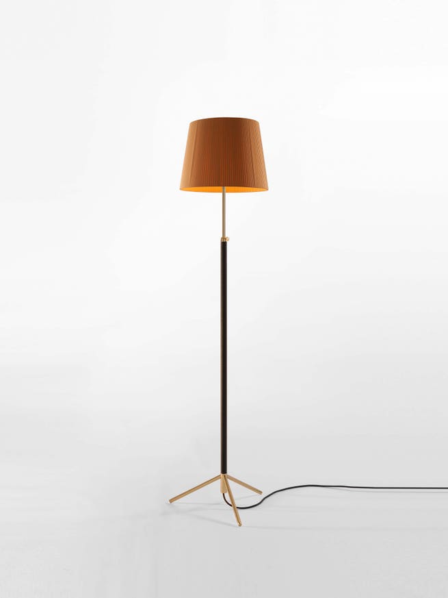 Lampadaire PIE DE SALÓN G3 Métal Laiton / Ruban Moutarde Lampadaire PIE DE SALÓN G3 Métal Laiton / Ruban Moutarde
