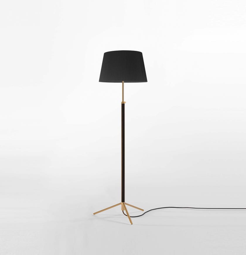 Lampadaire PIE DE SALÓN G3 Métal Laiton / Ruban Noir