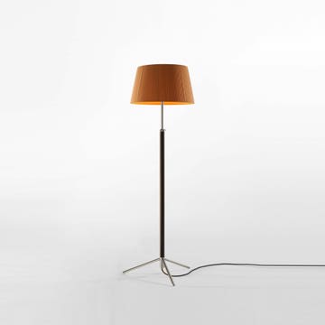 Lampadaire PIE DE SALÓN G3 Métal Chromé / Ruban Moutarde