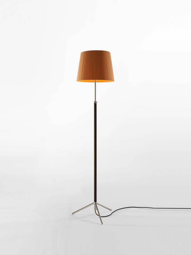 Lampadaire PIE DE SALÓN G3 Métal Chromé / Ruban Moutarde Lampadaire PIE DE SALÓN G3 Métal Chromé / Ruban Moutarde