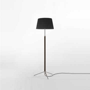 Lampadaire PIE DE SALÓN G3 Métal Chromé / Ruban Noir