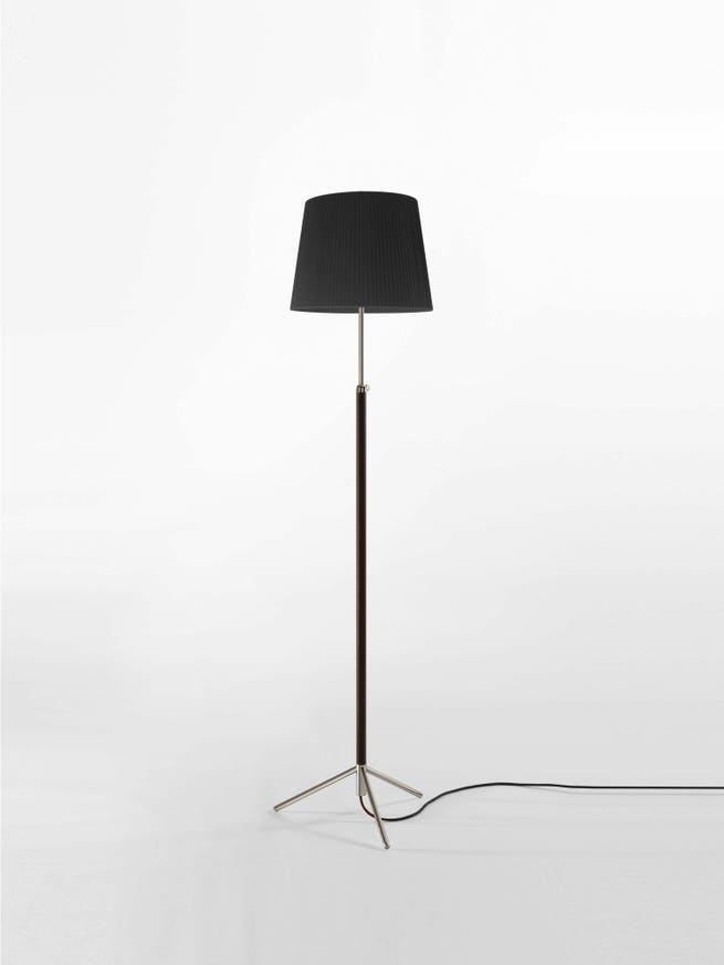 Lampadaire PIE DE SALÓN G3 Métal Chromé / Ruban Noir Lampadaire PIE DE SALÓN G3 Métal Chromé / Ruban Noir