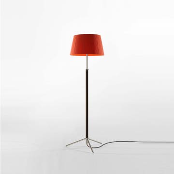 Lampadaire PIE DE SALÓN G3 Métal Chromé / Ruban Rouge-Ambre