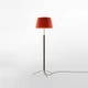 Lampadaire PIE DE SALÓN G3 Métal Chromé / Ruban Rouge-Ambre