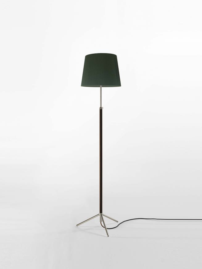 Lampadaire PIE DE SALÓN G3 Métal Chromé / Ruban Vert Lampadaire PIE DE SALÓN G3 Métal Chromé / Ruban Vert