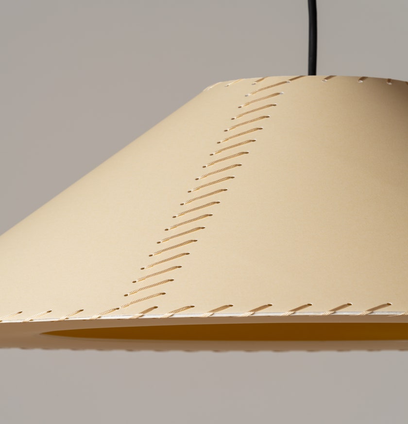 Suspension SÍSÍSÍ CÓNICAS PLANAS Parchemin Beige /  Métal Blanc