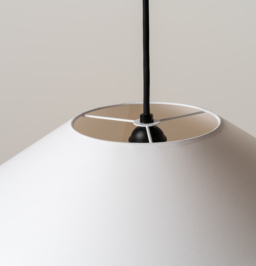 Suspension SÍSÍSÍ CÓNICAS PLANAS Parchemin Blanc /  Métal Nickel