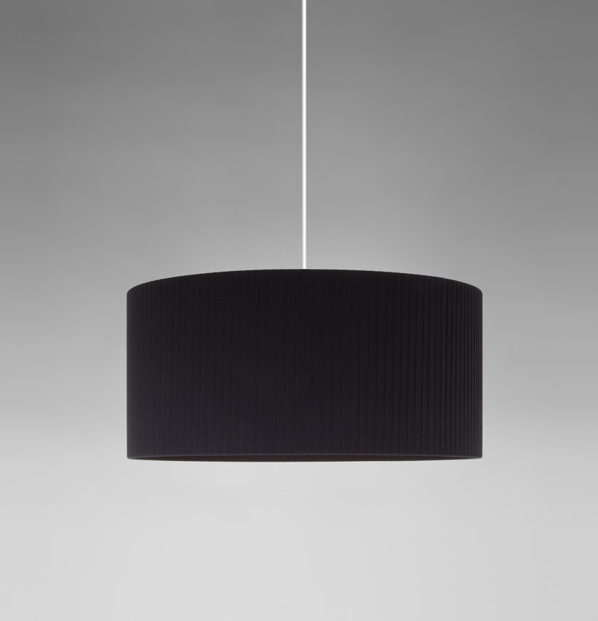 Suspension SÍSÍSÍ CILÍNDRICAS Ruban Noir / Métal Blanc