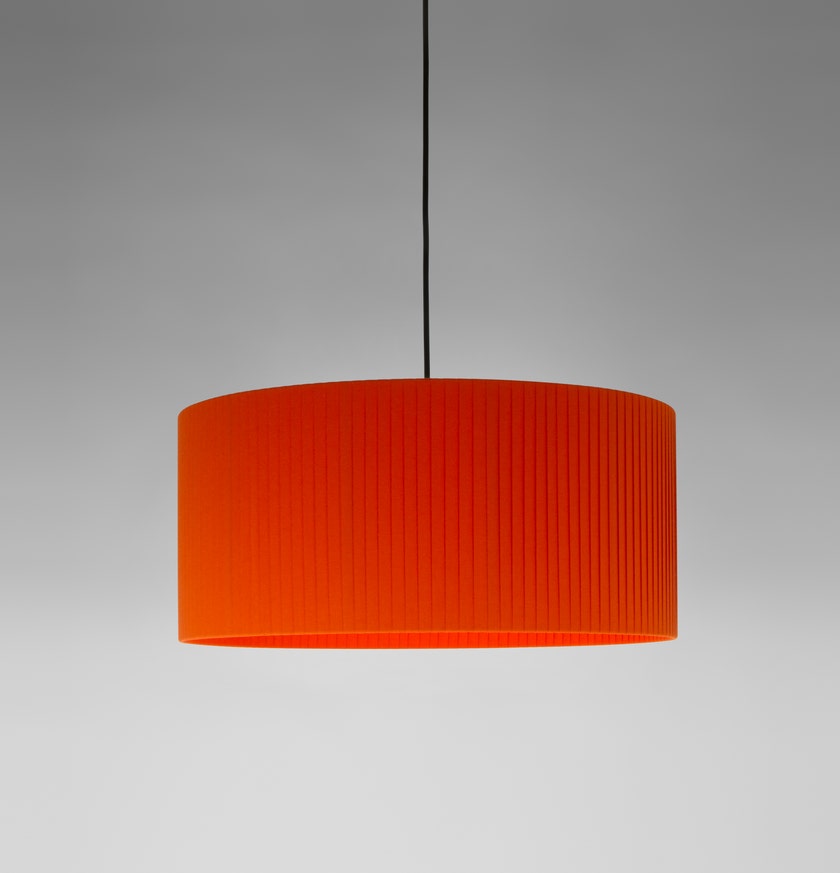 Suspension SÍSÍSÍ CILÍNDRICAS Ruban Rouge-Ambre / Métal Nickel
