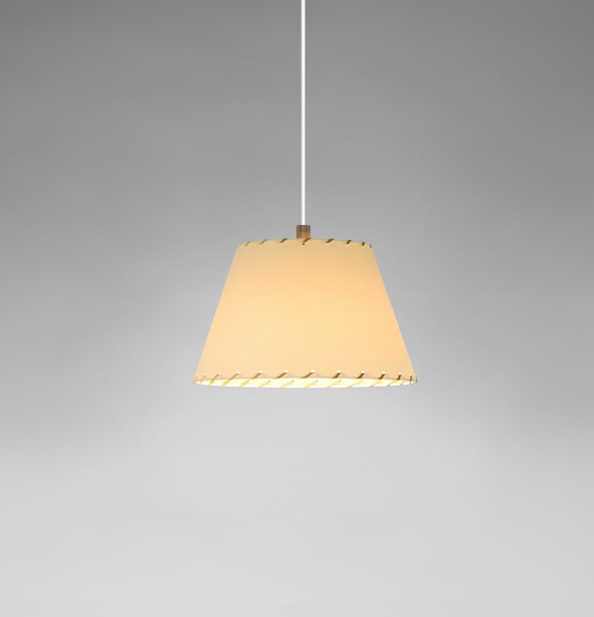 Suspension SÍSÍSÍ CÓNICAS Parchemin Beige/Câble Blanc - Canopée Métal Blanc
