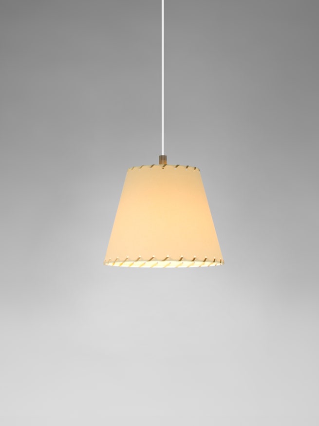 Suspension SÍSÍSÍ CÓNICAS Parchemin Beige/Câble Blanc - Canopée Métal Blanc Suspension SÍSÍSÍ CÓNICAS Parchemin Beige/Câble Blanc - Canopée Métal Blanc