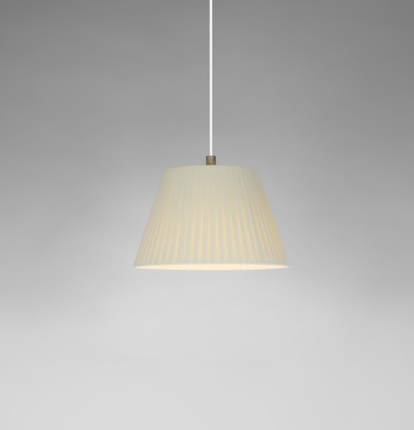 Suspension SÍSÍSÍ CÓNICAS Ruban Naturel/Câble Blanc - Canopée Métal Blanc