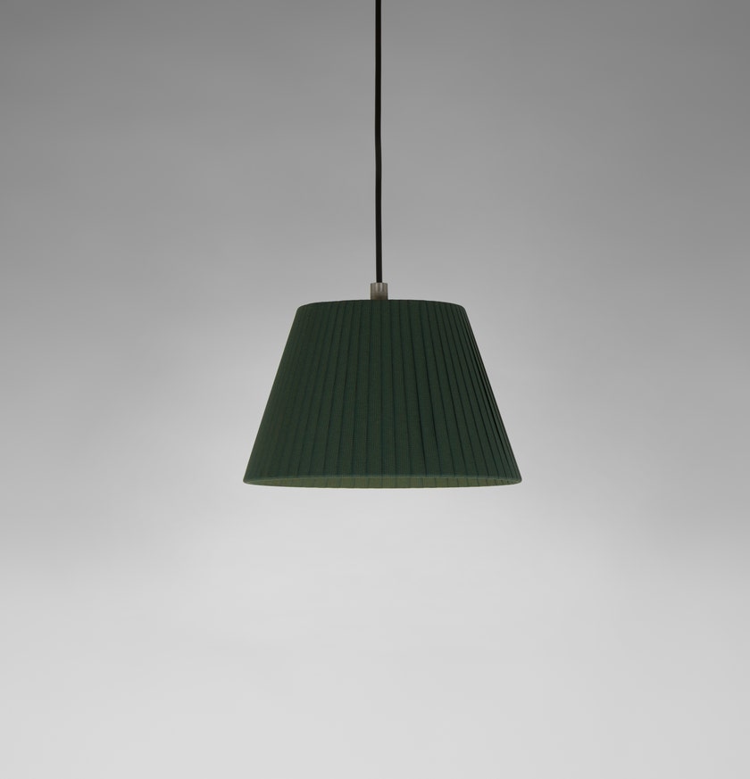 Suspension SÍSÍSÍ CÓNICAS Ruban Vert/Câble Noir - Canopée Métal Blanc