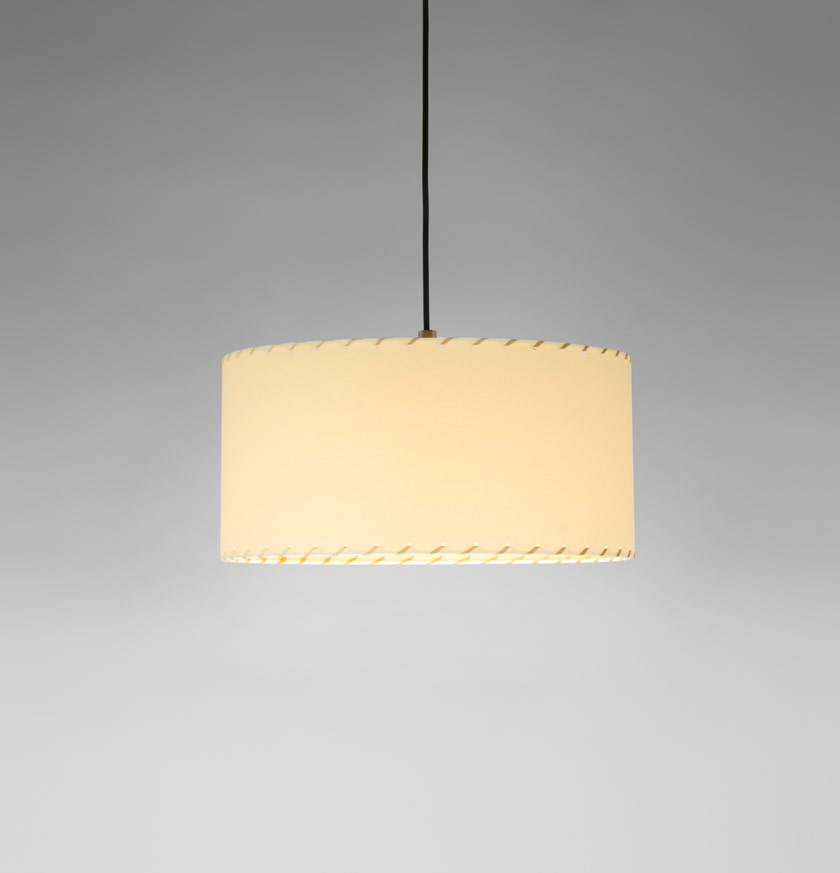 Suspension SÍSÍSÍ CILÍNDRICAS Parchemin Beige / Métal Blanc