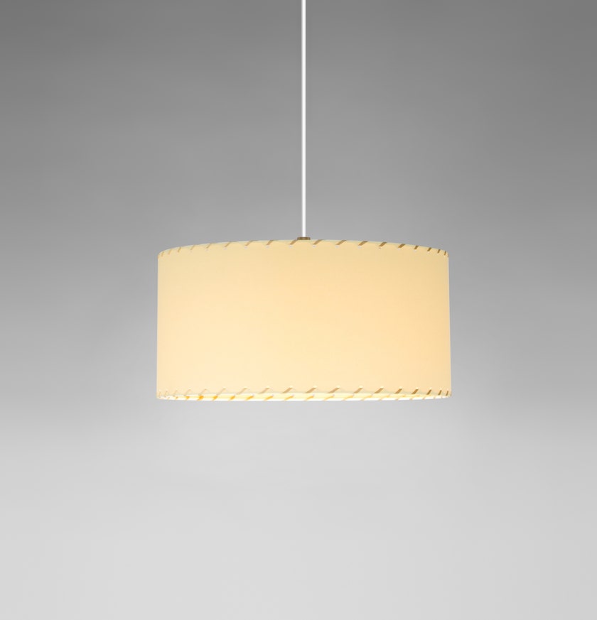 Suspension SÍSÍSÍ CILÍNDRICAS Parchemin Beige / Métal Blanc