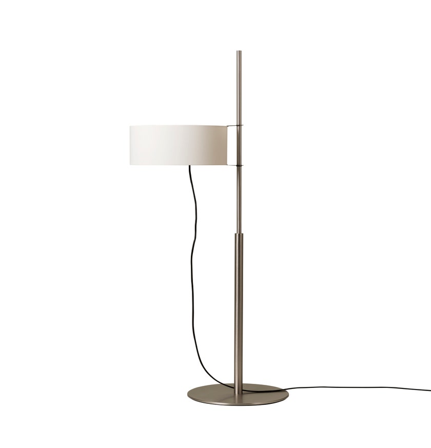 Lampadaire TMD Métal Nickel / Lin Blanc