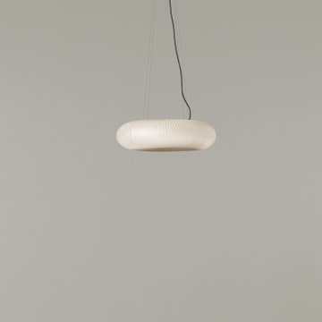 Suspension TEKIÒ CIRCULAR Papier japonais Washi Naturel Métal Blanc