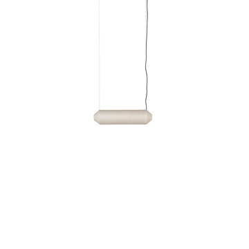 Suspension TEKIÒ HORIZONTAL Métal Blanc Cuir Papier japonais Washi Naturel Canopé rectangulaire