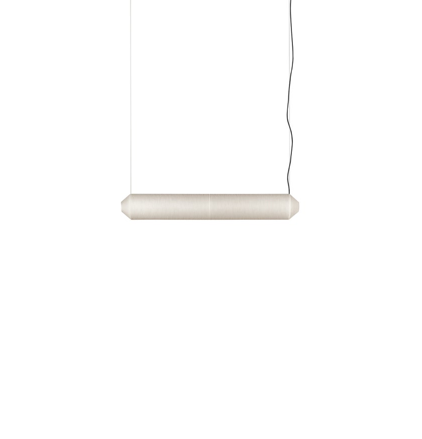Suspension TEKIÒ HORIZONTAL Métal Blanc Métal Papier japonais Washi Naturel Canopé rectangulaire