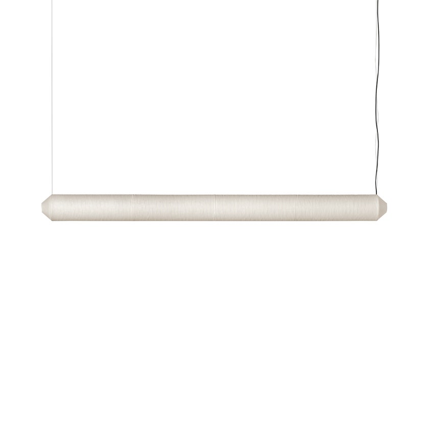 Suspension TEKIÒ HORIZONTAL Métal Blanc Métal Papier japonais Washi Naturel Canopé circulaire